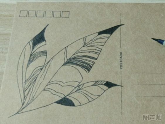 DIY明信片：轻盈的羽毛手绘明信片