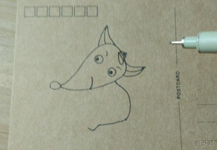 DIY明信片：狡猾的小狐狸手绘明信片
