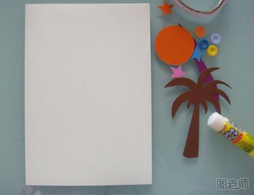 创意儿童手工DIY椰子树贺卡的步骤