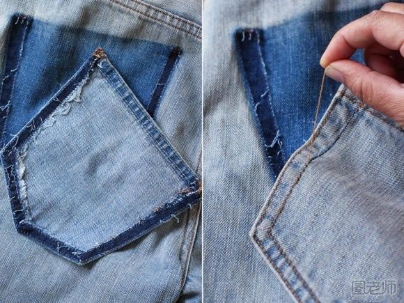 旧牛仔裤怎么制作掉落口袋 创意口袋diy