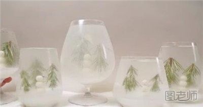 雪景造型玻璃杯DIY制作教程 迷你雪景玻璃杯