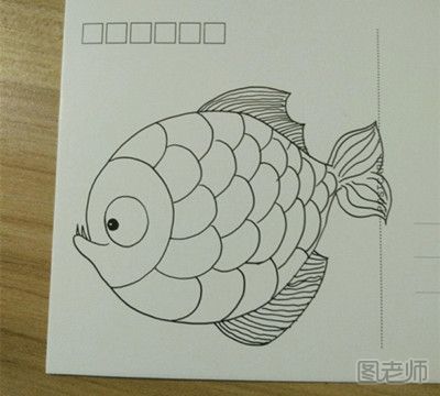 可爱的小鱼手绘画教程图 手绘明信片教程