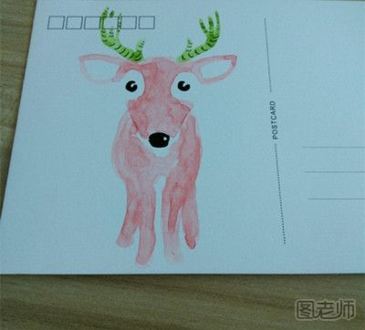 小鹿绘画教程图 手绘明信片教程
