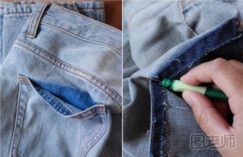 旧牛仔裤创意口袋DIY 旧牛仔裤创意口袋制作图解