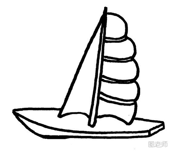 帆船儿童简笔画步骤教程图解