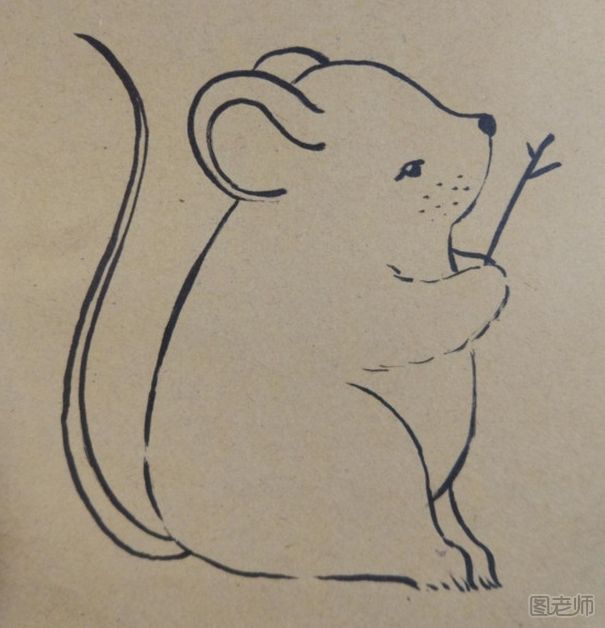 DIY可爱的小老鼠插画步骤