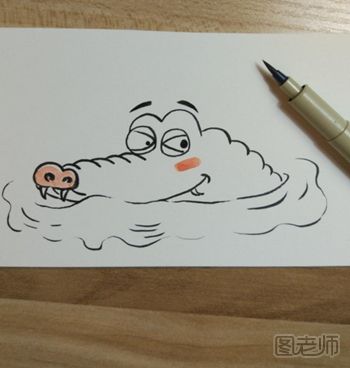 DIY手绘鳄鱼插画教程
