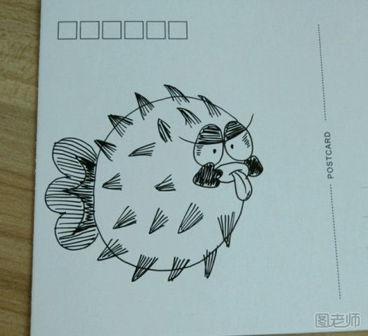 DIY手绘小丑鱼明信片步骤