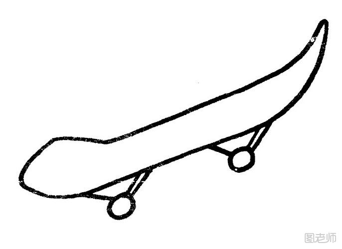 滑板儿童简笔画教学图解步骤