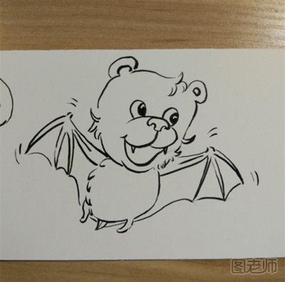 DIY蝙蝠手绘水彩画