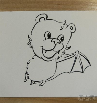 DIY蝙蝠手绘水彩画