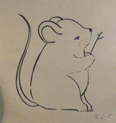 可爱的小老鼠手绘绘画步骤图