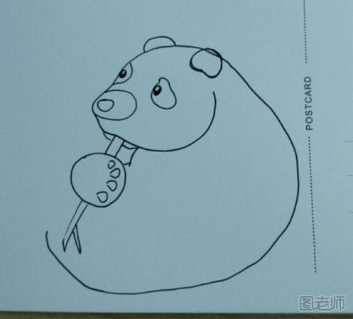 DIY明信片 可爱熊猫手绘明信片