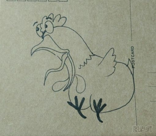 DIY明信片 有趣小鸡手绘明信片