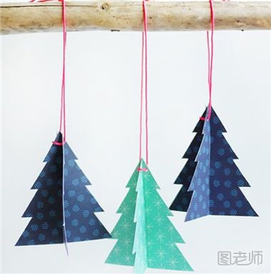 小清新圣诞树挂件怎么制作 卡纸圣诞树小挂件DIY