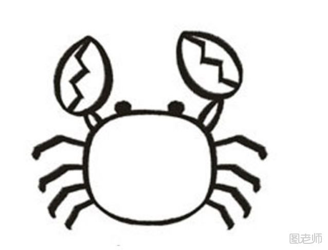 螃蟹简笔画  螃蟹的简笔画教程
