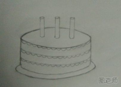 生日蛋糕简笔画的图解教程