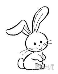 坐着的兔子简笔画图示