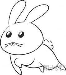 奔跑的兔子简笔画图示