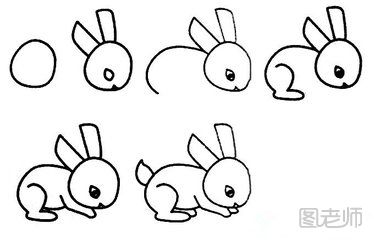 兔子简笔画分解图示