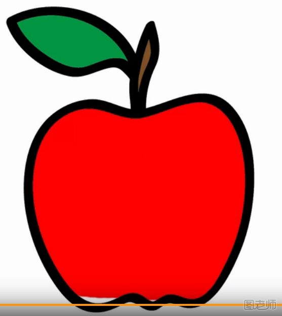 苹果简笔画   怎样画苹果简笔画