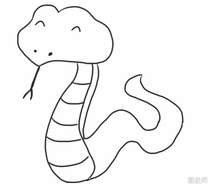 怎么画一只可爱的小蛇简笔画