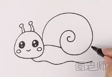 蜗牛简笔画步骤教程
