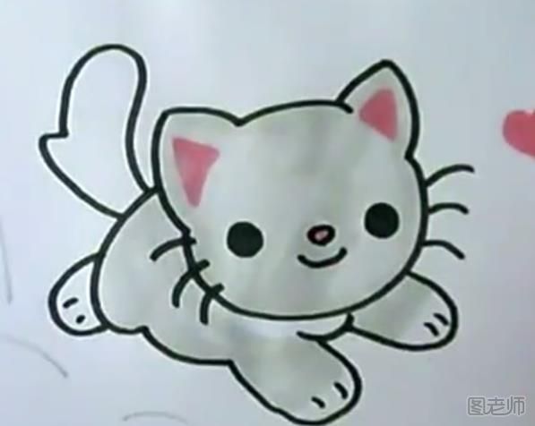 怎么画一只可爱的小花猫
