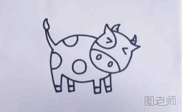 小牛怎么画简笔画教程步骤