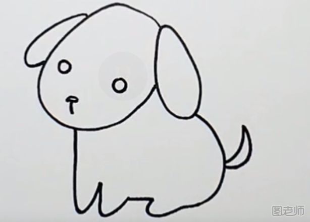如何制作一幅可爱的小狗简笔画