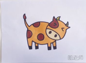 小牛怎么画简笔画教程步骤