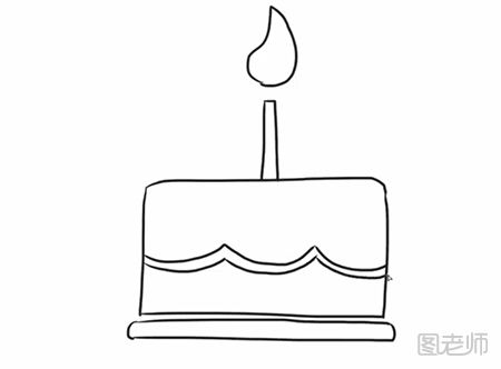 【图】生日蛋糕简笔画教程,小朋友过生日时吃