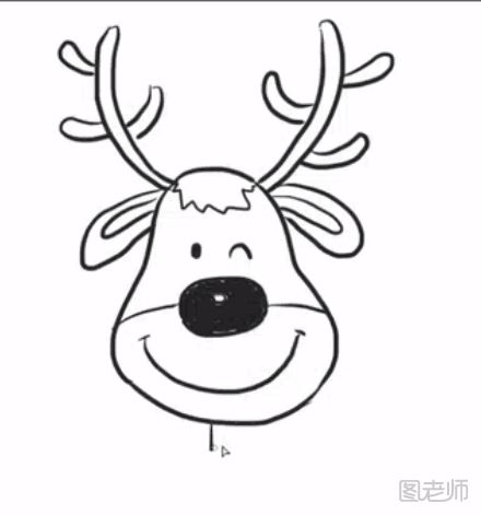 【图】圣诞麋鹿简笔画图解步骤,圣诞麋鹿怎么