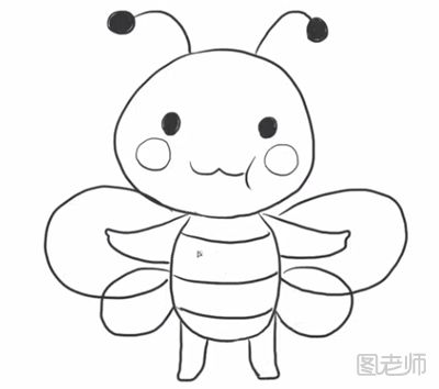 可爱蜜蜂简笔画步骤教程
