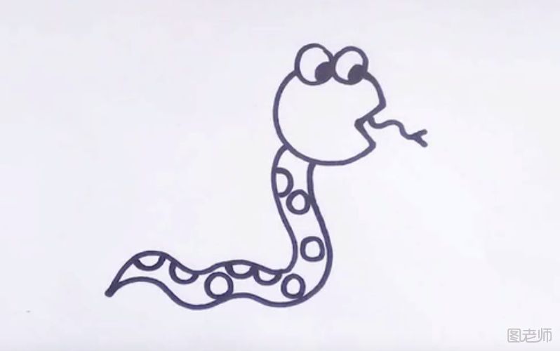 小蛇的简笔画教程