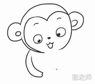 猴子偷桃简笔画步骤教程