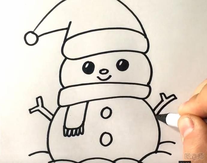 怎么画一只可爱的雪人