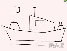 【图】渔船简笔画教程,渔船简笔画怎么画