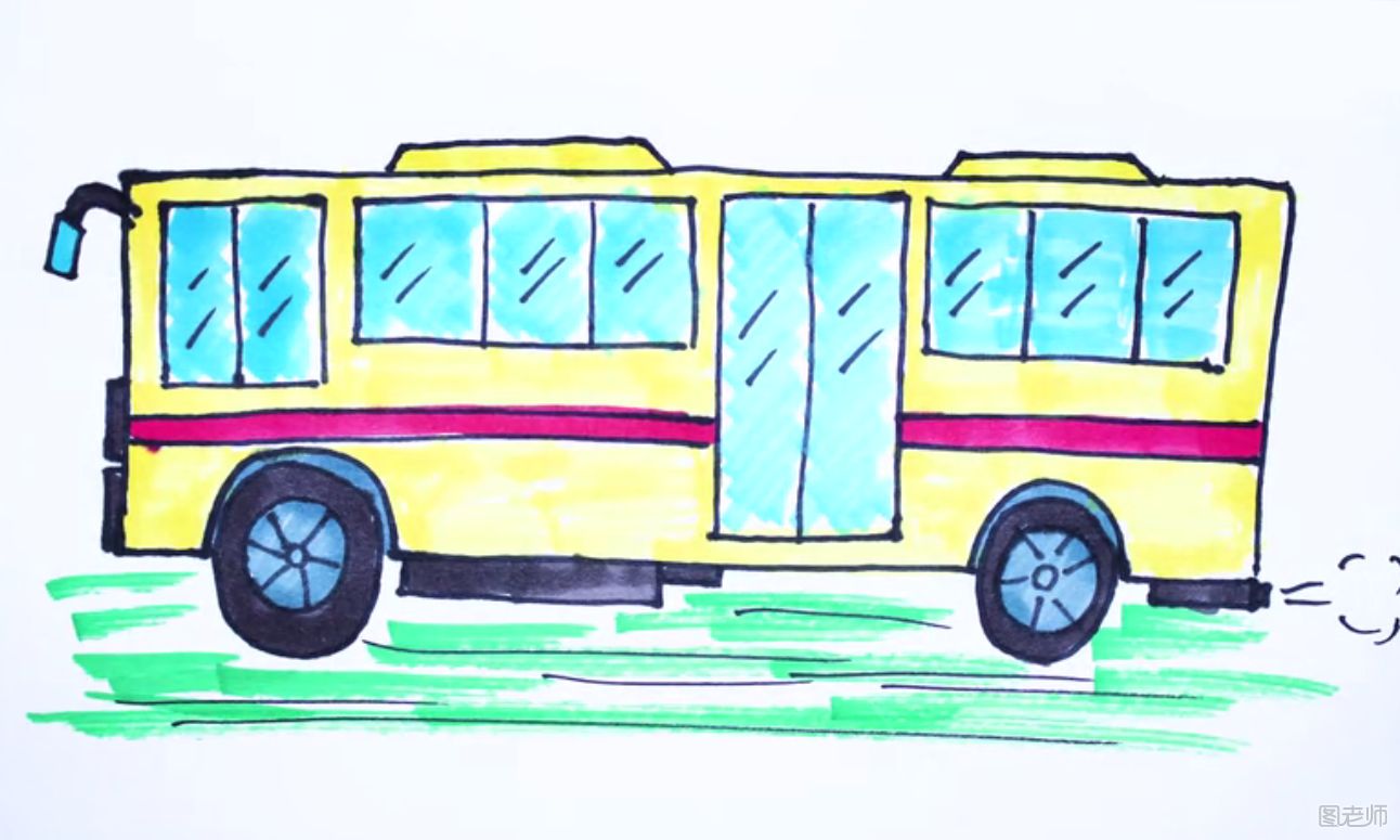 【图】公交车的简笔画怎么画?公交车简笔画图