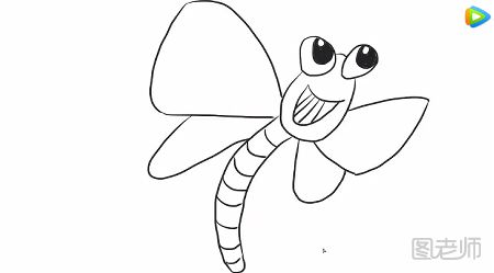调皮的小蜻蜓简笔画怎么画