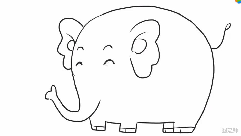胖胖的大象简笔画怎么画