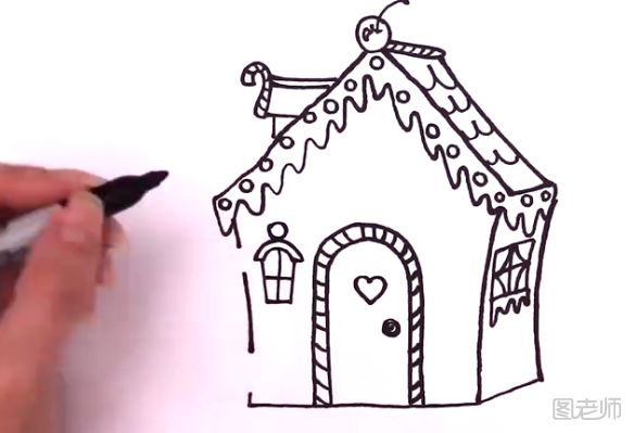 小屋子简笔画图解教程 小猪佩奇的礼物小屋简笔画怎么画