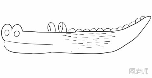 长长的鳄鱼简笔画图解教程