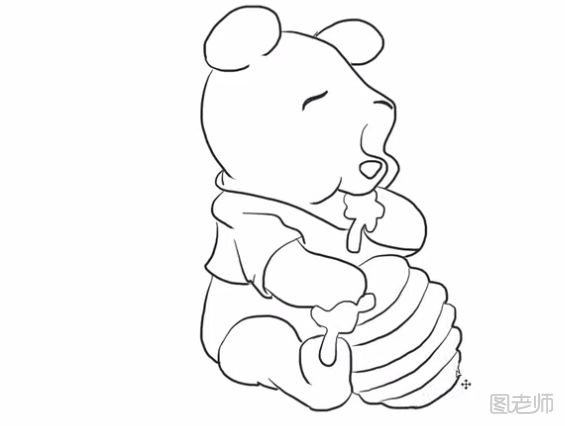 维尼熊简笔画教程 吃蜂蜜的维尼熊简笔画怎么画