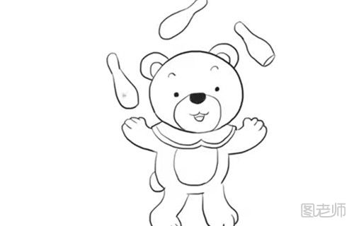 表演杂技的小熊的简笔画教程 怎么画一只小熊