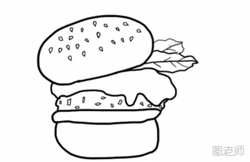 汉堡包的简笔画教程 怎么画一个汉堡包