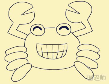 开心的螃蟹简笔画视频教学