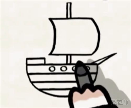 渔船的简笔画教程  如何画一艘渔船