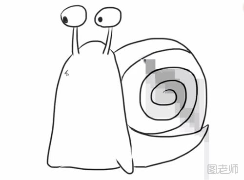 蜗牛简笔画步骤教程