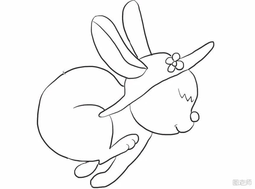 奔跑的兔子简笔画
